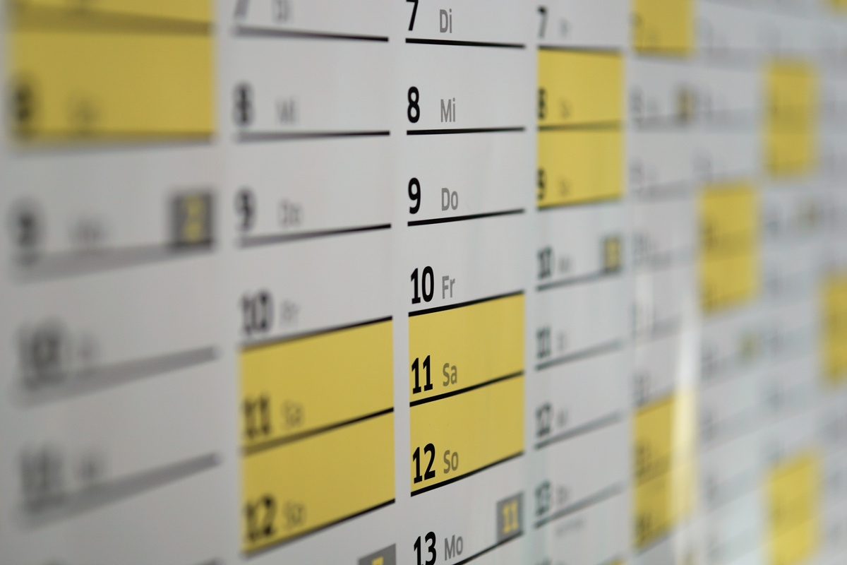 Close-Up of Wall Callendar